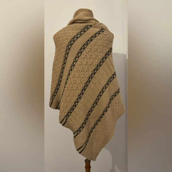Lineamaglia Mohair Blend Turtleneck Poncho Heavy Warm Cozy Luxe Lagenlook OS - Picture 2 of 9